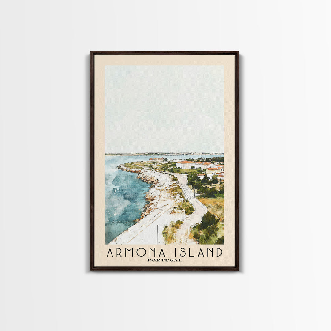 Armona Island, Portugal Watercolor Beach Print, Vacation Gift, Portugal Wall Art, Beach Painting, Beach Decor, Beach Painting