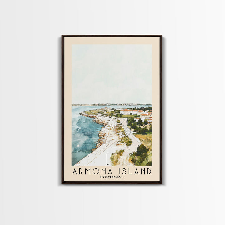 Armona Island, Portugal Watercolor Beach Print, Vacation Gift, Portugal Wall Art, Beach Painting, Beach Decor, Beach Painting