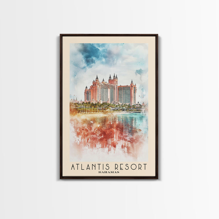 Atlantis Resort, Bahamas Watercolor Print, Vacation Gift, Bahamas Wall Art, Beach Painting, Beach Decor, Beach Or Lakehouse Art