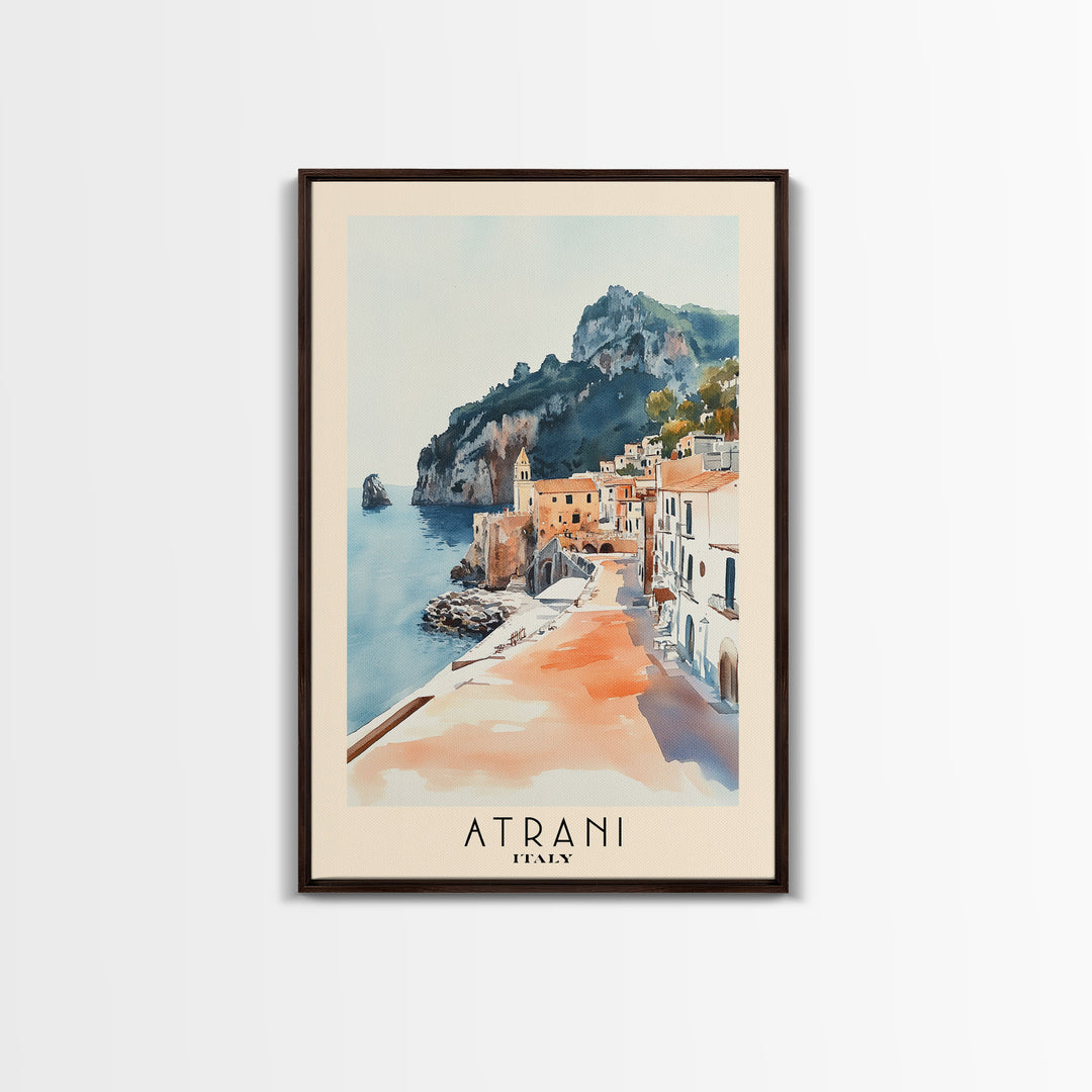 Atrani, Italy Watercolor Beach Print, Vacation Gift, Italy Wall Art, Beach Painting, Beach Decor, Beach Painting