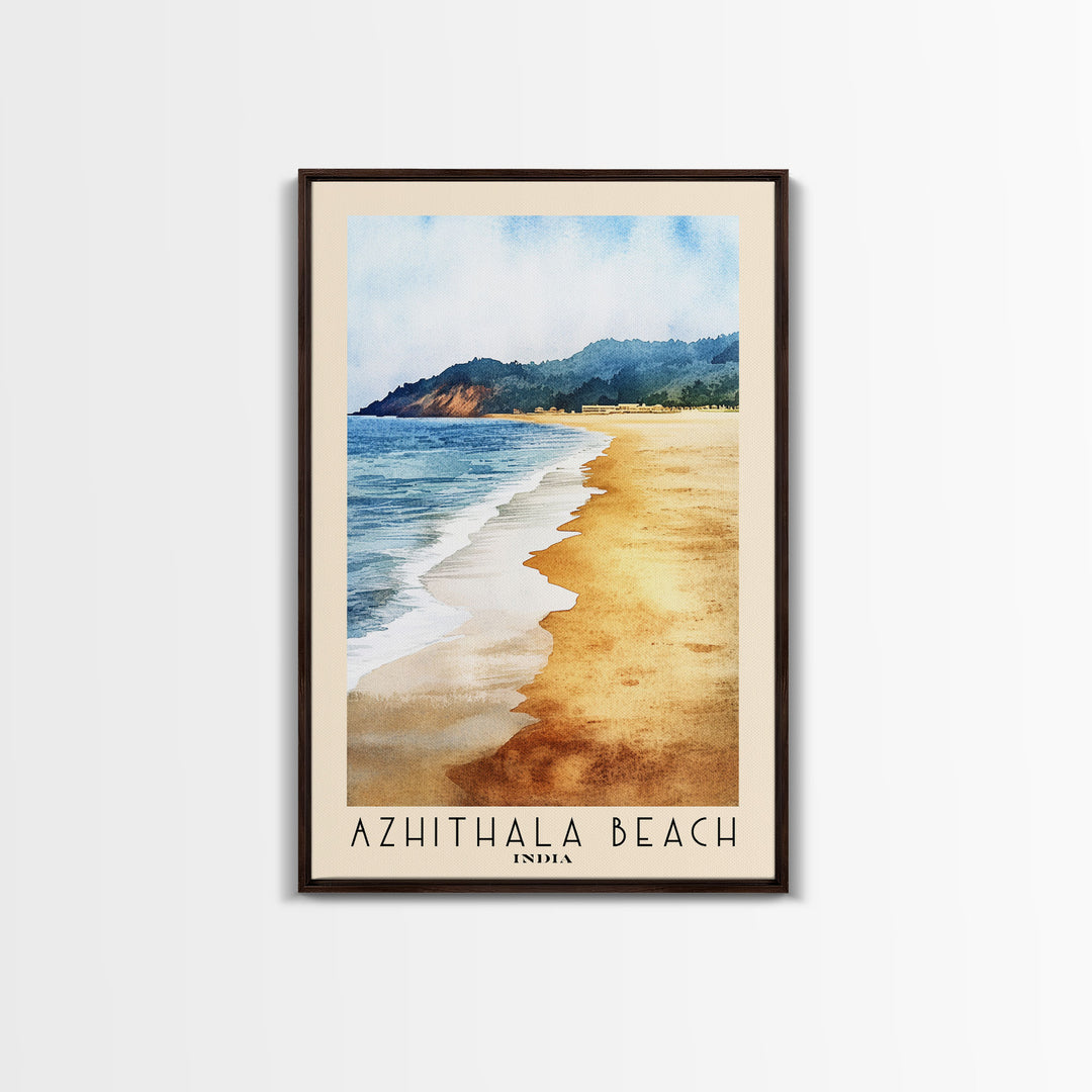 Azhithala Beach, India Watercolor Print, Vacation Gift, India Wall Art, Beach Painting, Beach Decor, Beach Or Lakehouse Art