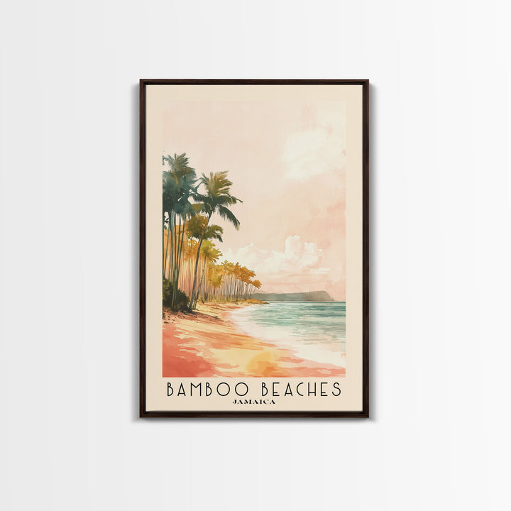 Bamboo Beaches, Jamaica Watercolor Print, Vacation Gift, Jamaica Wall Art, Vacation Wall Art, Vacatation Memories, Beach Decor, Beach Or Lakehouse Art