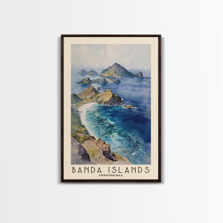 Banda Islands, Indonesia Watercolor Print, Vacation Gift, Indonesia Wall Art, Beach Painting, Beach Decor, Beach Or Lakehouse Art