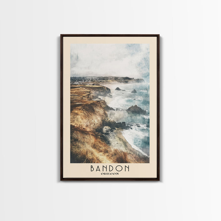 Bandon, Oregon Watercolor Beach Print, Vacation Gift, Oregon Wall Art, Beach Painting, Beach Decor, Beach Painting