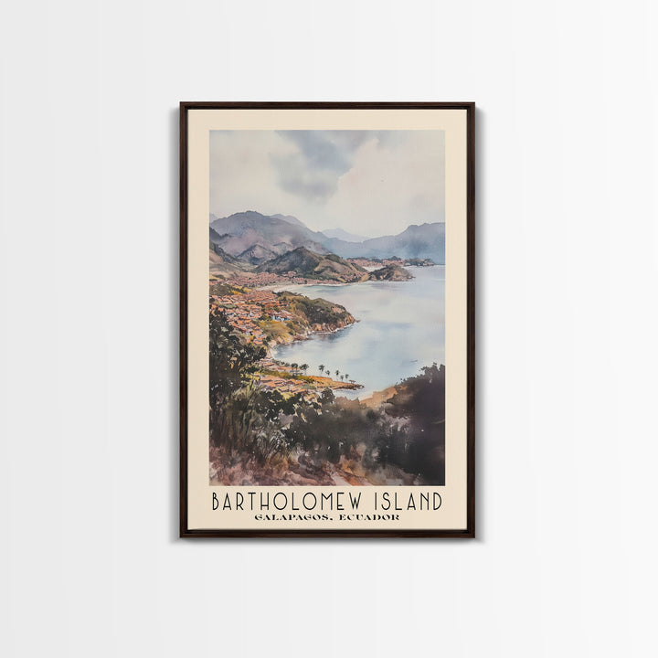 Bartholomew Island, Galapagos, Ecuador Watercolor Print, Vacation Gift, Galapagos, Ecuador Wall Art, Beach Painting, Beach Decor, Beach Or Lakehouse Art