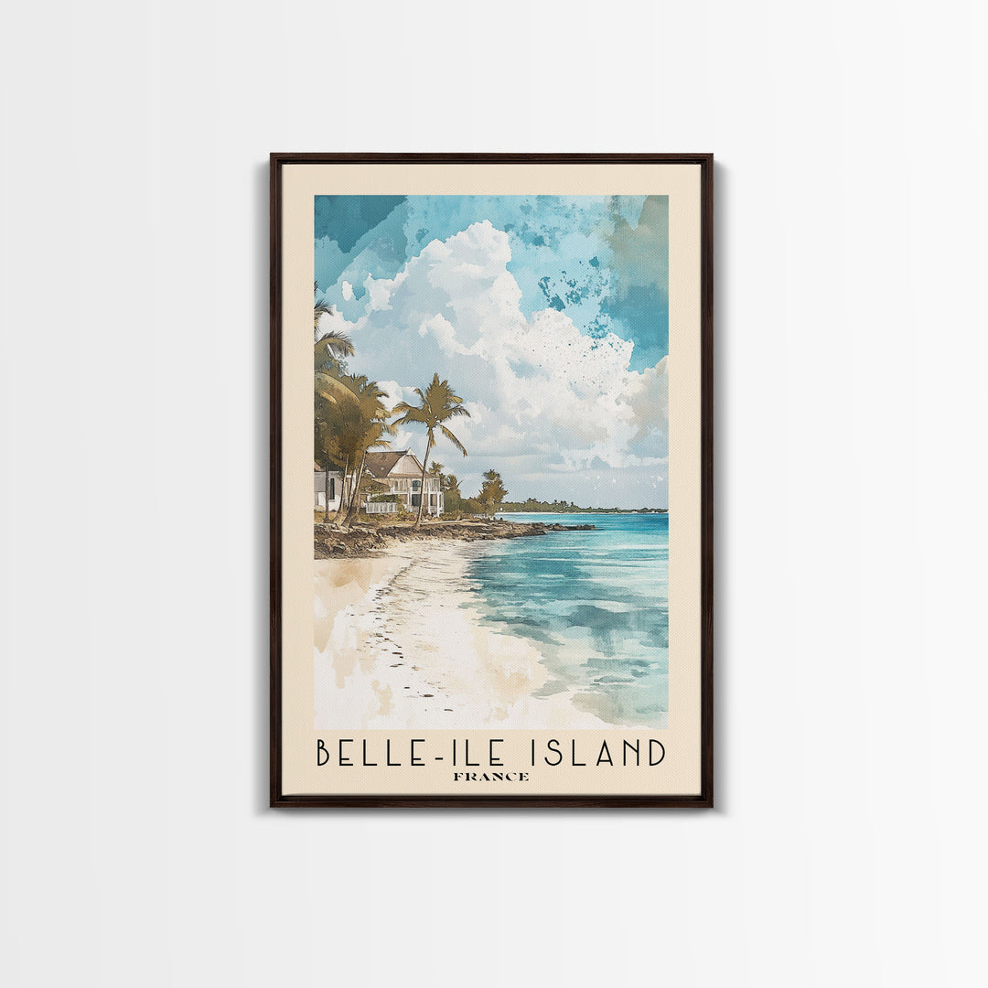Belle-Ile Island, France Watercolor Beach Print, Vacation Gift, France Wall Art, Beach Painting, Beach Decor, Beach Painting