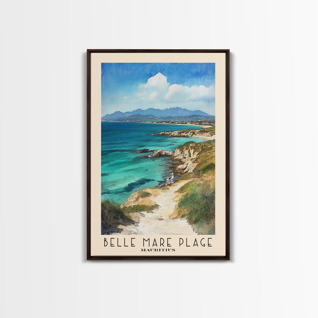 Belle Mare Plage, Mauritius Watercolor Print, Vacation Gift, Mauritius Wall Art, Beach Painting, Beach Decor, Beach Or Lakehouse Art