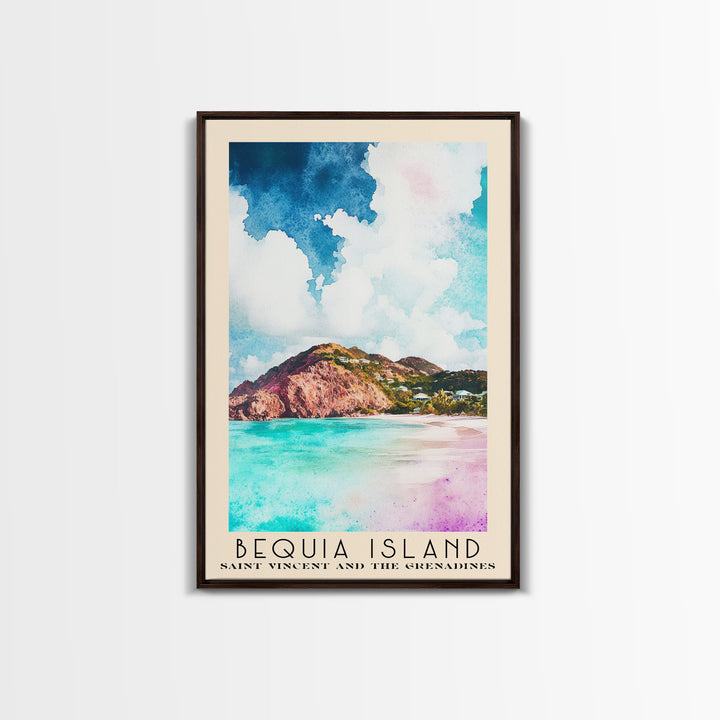 Bequia Island, Saint Vincent and the Grenadines Watercolor Beach Print, Vacation Gift, Saint Vincent and the Grenadines Wall Art, Beach Painting, Beach Decor, Beach Painting