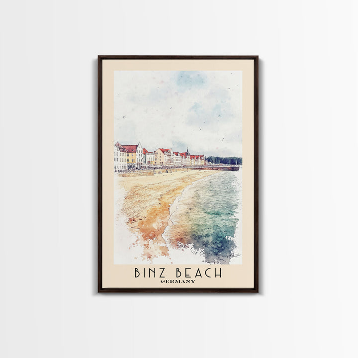 Binz Beach, Germany Watercolor Print, Vacation Gift, Germany Wall Art, Vacation Wall Art, Vacatation Memories, Beach Decor, Beach Or Lakehouse Art