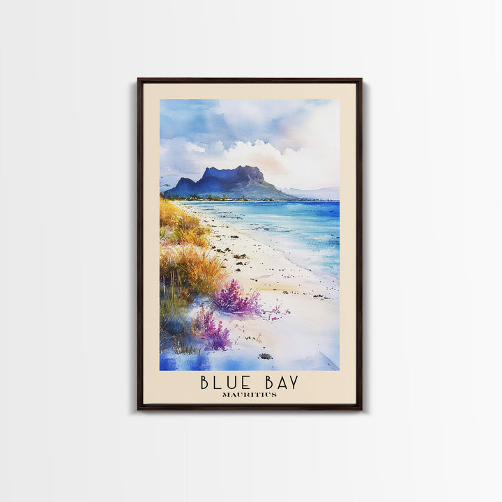 Blue Bay, Mauritius Watercolor Print, Vacation Gift, Mauritius Wall Art, Vacation Wall Art, Vacatation Memories, Beach Decor, Beach Or Lakehouse Art