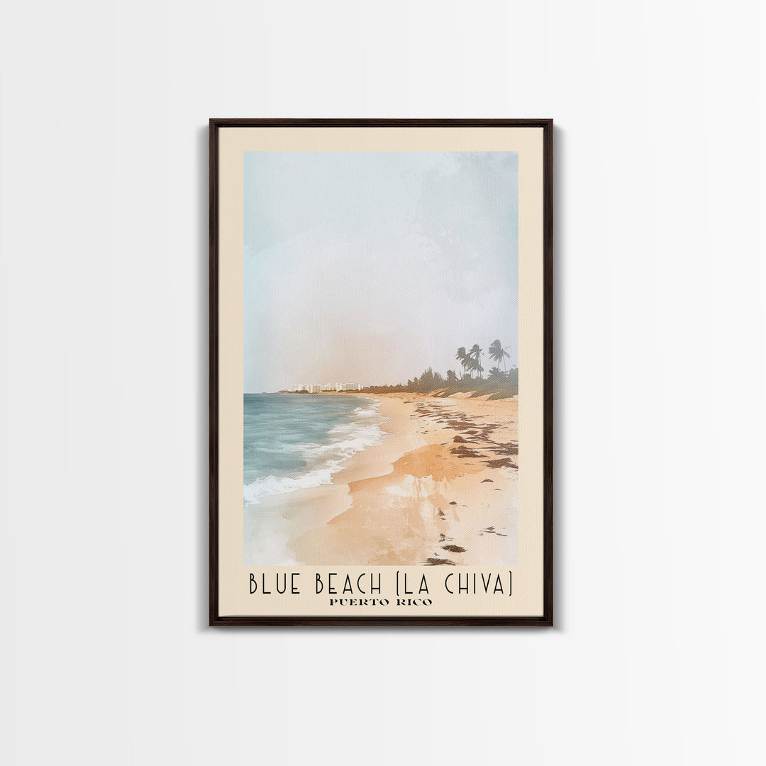 Blue Beach (La Chiva), Puerto Rico Watercolor Print, Vacation Gift, Puerto Rico Wall Art, Beach Painting, Beach Decor, Beach Or Lakehouse Art