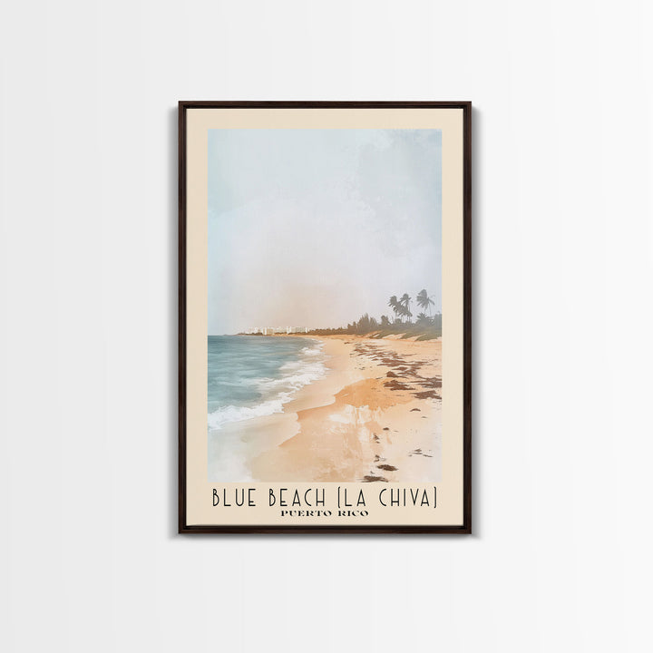 Blue Beach (La Chiva), Puerto Rico Watercolor Print, Vacation Gift, Puerto Rico Wall Art, Beach Painting, Beach Decor, Beach Or Lakehouse Art
