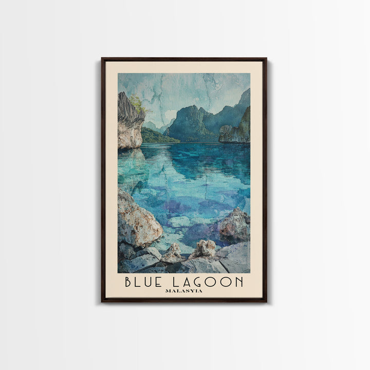 Blue Lagoon, Malasyia Watercolor Beach Print, Vacation Gift, Malasyia Wall Art, Beach Painting, Beach Decor, Beach Painting