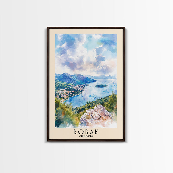Borak, Croatia Watercolor Print, Vacation Gift, Croatia Wall Art, Beach Painting, Beach Decor, Beach Or Lakehouse Art