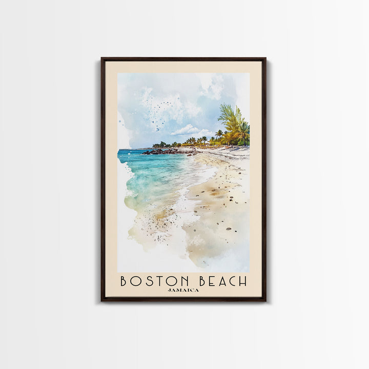 Boston Beach, Jamaica Watercolor Beach Print, Vacation Gift, Jamaica Wall Art, Beach Painting, Beach Decor, Beach Painting