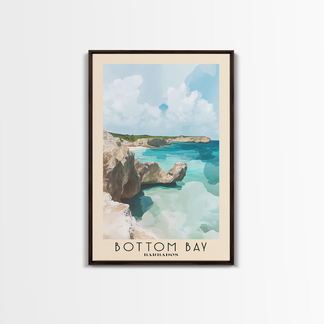 Bottom Bay, Barbados Watercolor Print, Vacation Gift, Barbados Wall Art, Vacation Wall Art, Vacatation Memories, Beach Decor, Beach Or Lakehouse Art