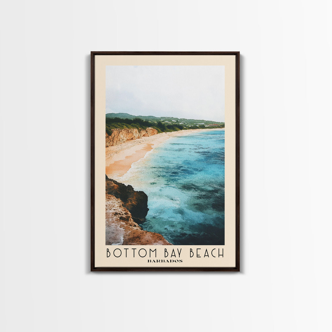 Bottom Bay Beach, Barbados Watercolor Print, Vacation Gift, Barbados Wall Art, Beach Painting, Beach Decor, Beach Or Lakehouse Art