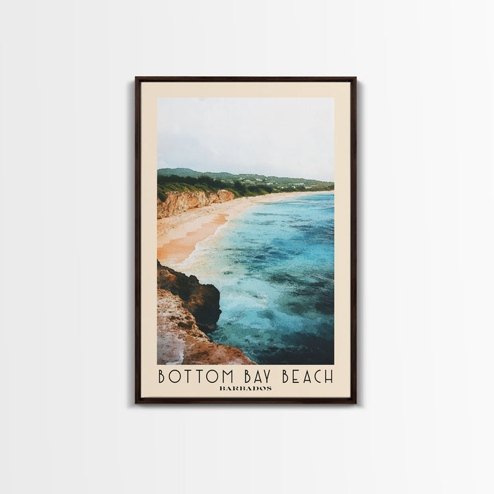 Bottom Bay Beach, Barbados Watercolor Print, Vacation Gift, Barbados Wall Art, Beach Painting, Beach Decor, Beach Or Lakehouse Art