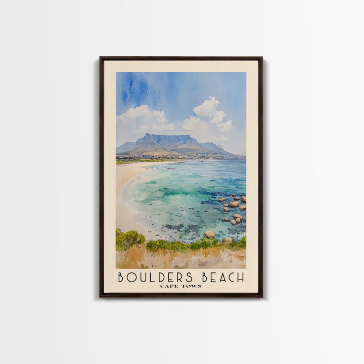 Boulders Beach, Cape Town Watercolor Beach Print, Vacation Gift, Cape Town Wall Art, Beach Painting, Beach Decor, Beach Painting