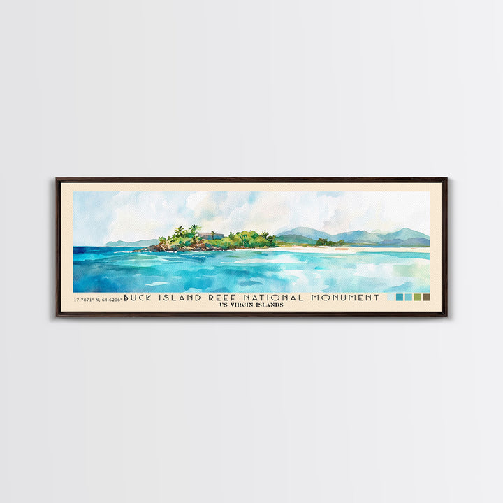 Buck Island Reef National Monument, US Virgin islands Watercolor Print, Vacation Gift, US Virgin islands Wall Art, Beach Painting, Beach Decor, Beach Or Lakehouse Art