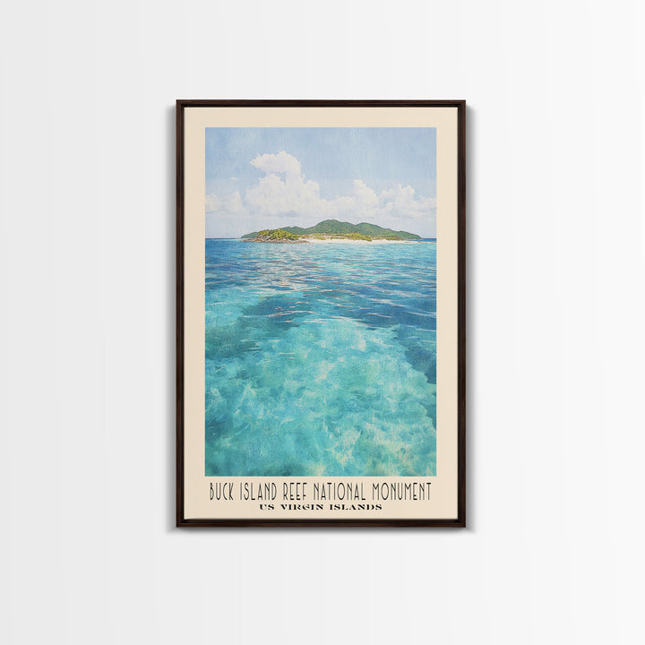 Buck Island Reef National Monument, US Virgin islands Watercolor Print, Vacation Gift, US Virgin islands Wall Art, Beach Painting, Beach Decor, Beach Or Lakehouse Art