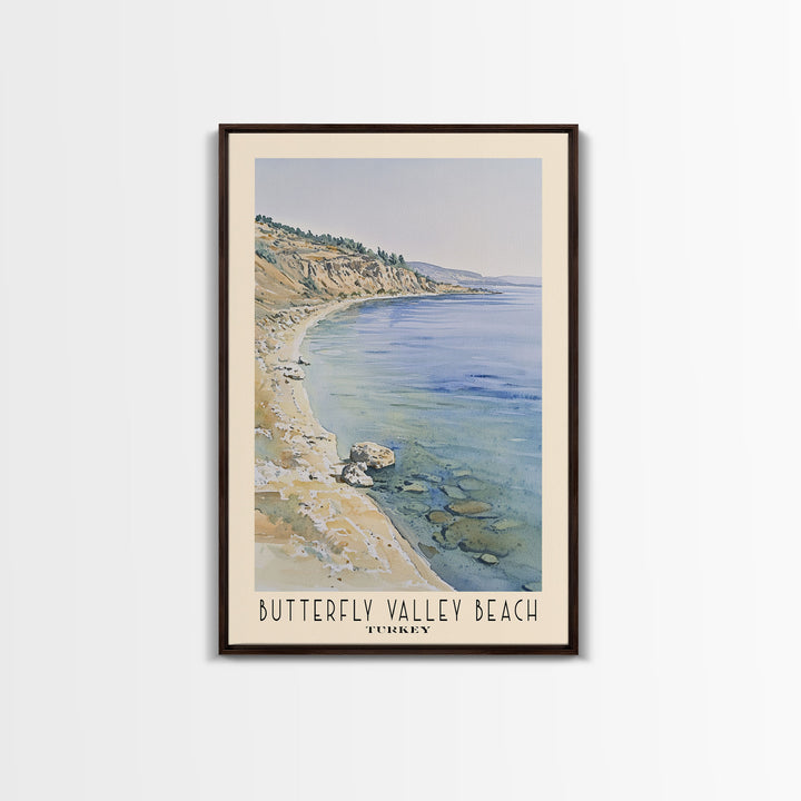 Butterfly Valley Beach, Turkey Watercolor Print, Vacation Gift, Turkey Wall Art, Vacation Wall Art, Vacatation Memories, Beach Decor, Beach Or Lakehouse Art