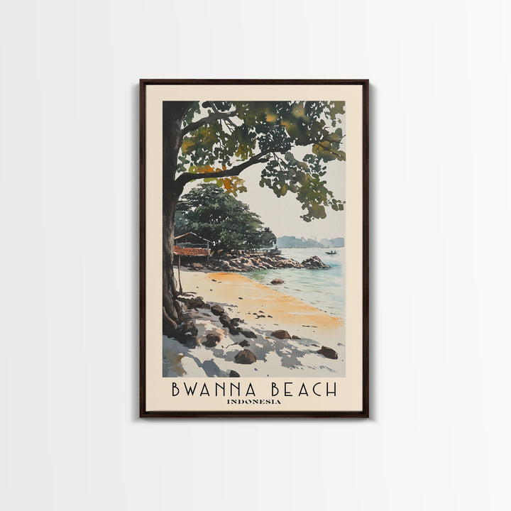 Bwanna Beach, Indonesia Watercolor Print, Vacation Gift, Indonesia Wall Art, Beach Painting, Beach Decor, Beach Or Lakehouse Art