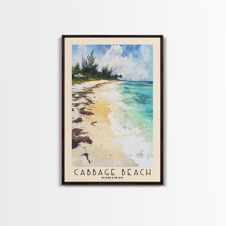 Cabbage Beach, Bahamas Watercolor Print, Vacation Gift, Bahamas Wall Art, Vacation Wall Art, Vacatation Memories, Beach Decor, Beach Or Lakehouse Art