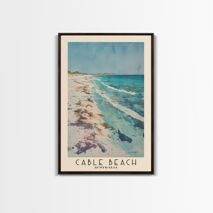 Cable Beach, Australia Watercolor Print, Vacation Gift, Australia Wall Art, Beach Painting, Beach Decor, Beach Or Lakehouse Art