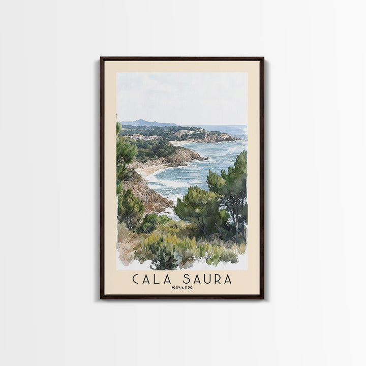 Cala Saura, Spain Watercolor Print, Vacation Gift, Spain Wall Art, Vacation Wall Art, Vacatation Memories, Beach Decor, Beach Or Lakehouse Art