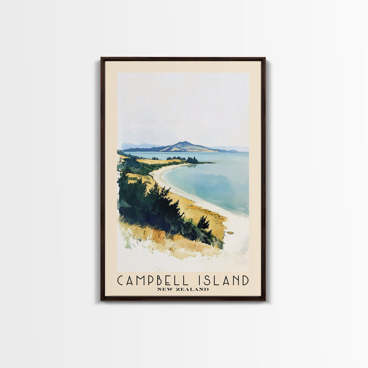 Campbell Island, New Zealand Watercolor Print, Vacation Gift, New Zealand Wall Art, Vacation Wall Art, Vacatation Memories, Beach Decor, Beach Or Lakehouse Art