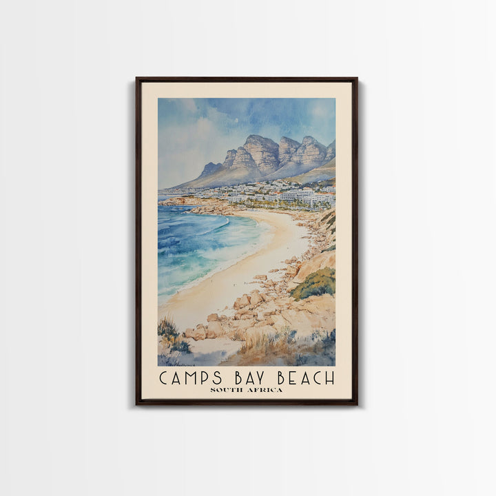 Camps Bay Beach, South Africa Watercolor Print, Vacation Gift, South Africa Wall Art, Beach Painting, Beach Decor, Beach Or Lakehouse Art