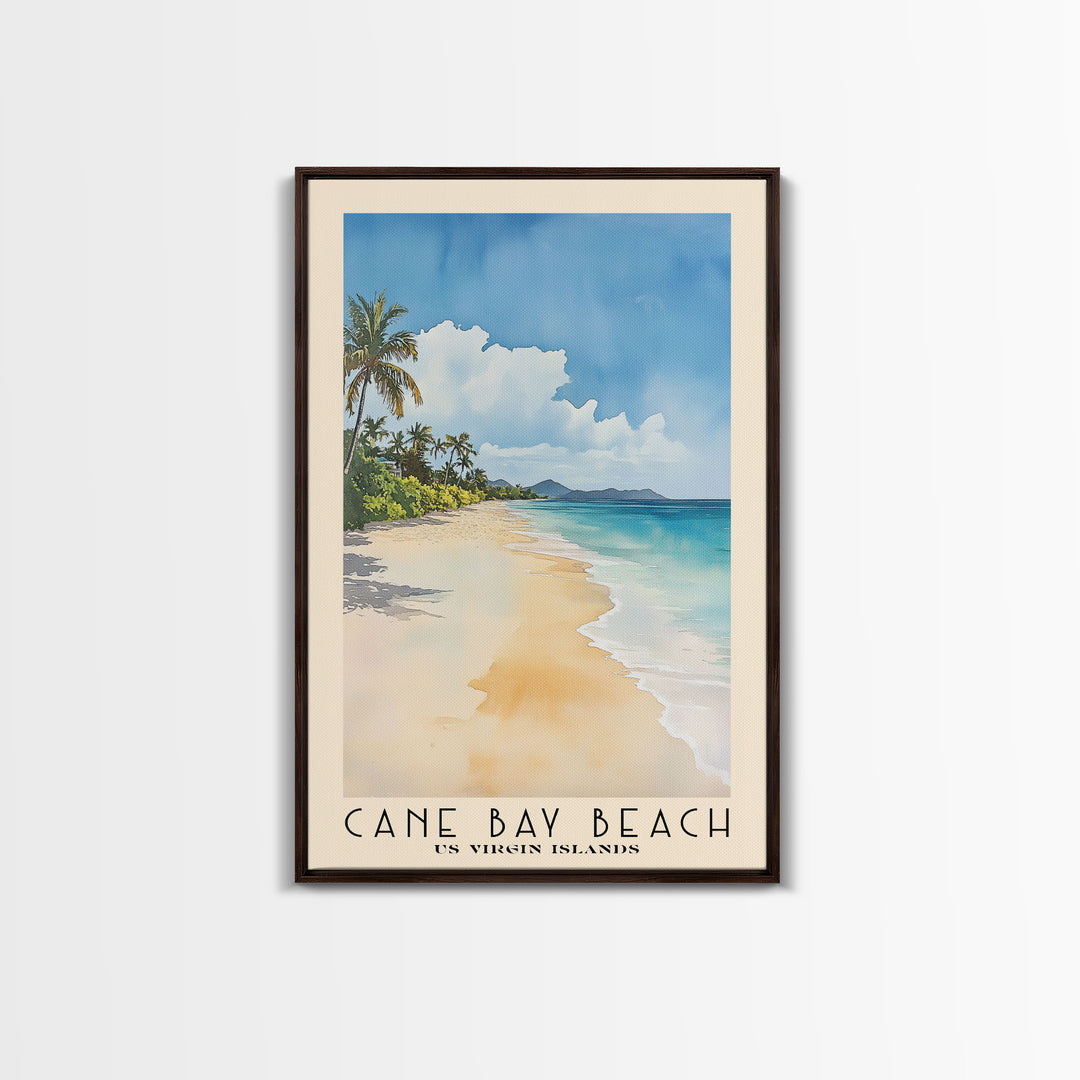 Cane Bay Beach, US Virgin islands Watercolor Beach Print, Vacation Gift, US Virgin islands Wall Art, Beach Painting, Beach Decor, Beach Painting