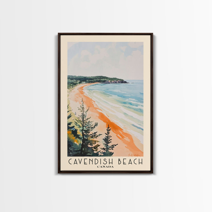Cavendish Beach, Canada Watercolor Print, Vacation Gift, Canada Wall Art, Beach Painting, Beach Decor, Beach Or Lakehouse Art