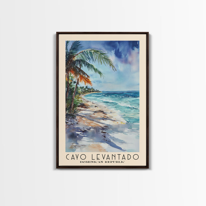 Cayo Levantado, Dominican Republic Watercolor Print, Vacation Gift, Dominican Republic Wall Art, Beach Painting, Beach Decor, Large Wall Art, Wood Frame Art