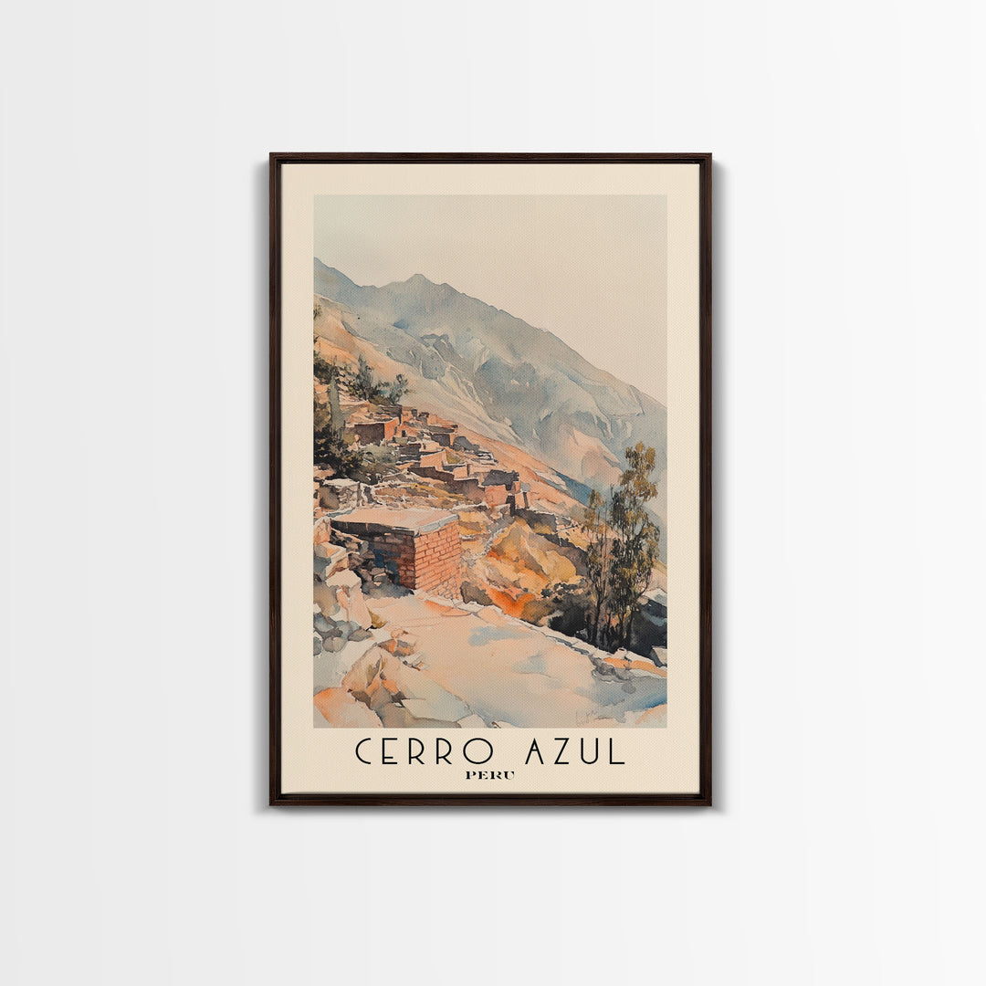 Cerro Azul, Peru Watercolor Print, Vacation Gift, Peru Wall Art, Vacation Wall Art, Vacatation Memories, Beach Decor, Beach Or Lakehouse Art