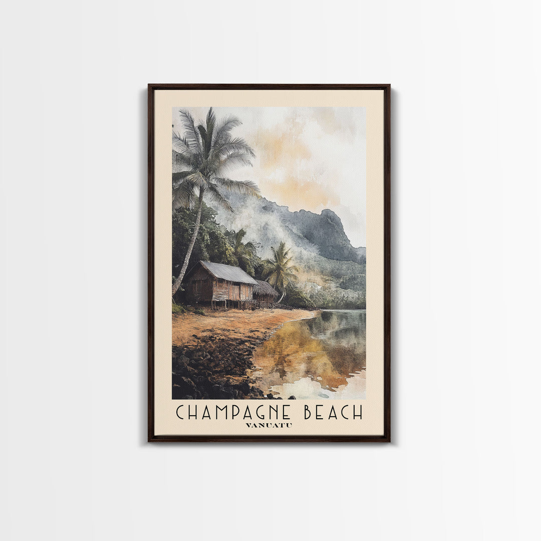 Champagne Beach, Vanuatu Watercolor Print, Vacation Gift, Vanuatu Wall Art, Beach Painting, Beach Decor, Beach Or Lakehouse Art