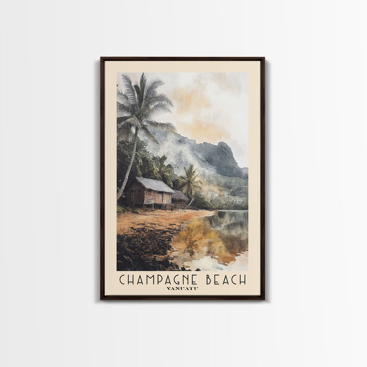 Champagne Beach, Vanuatu Watercolor Print, Vacation Gift, Vanuatu Wall Art, Beach Painting, Beach Decor, Beach Or Lakehouse Art