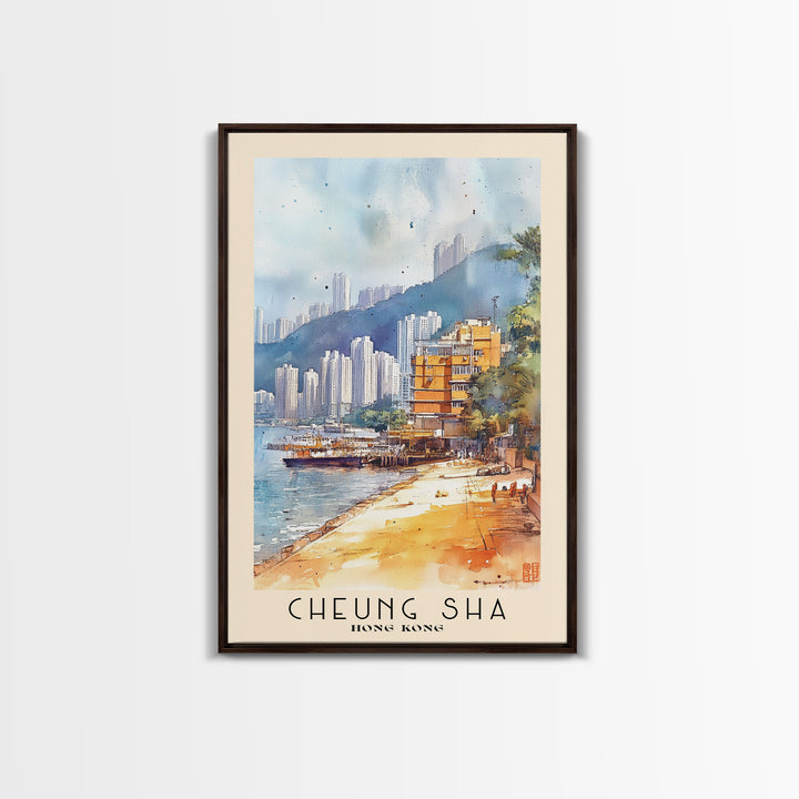 Cheung Sha, Hong Kong Watercolor Print, Vacation Gift, Hong Kong Wall Art, Vacation Wall Art, Vacatation Memories, Beach Decor, Beach Or Lakehouse Art