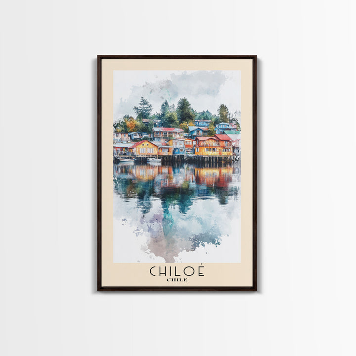 Chiloé, Chile Watercolor Print, Vacation Gift, Chile Wall Art, Vacation Wall Art, Vacatation Memories, Beach Decor, Beach Or Lakehouse Art