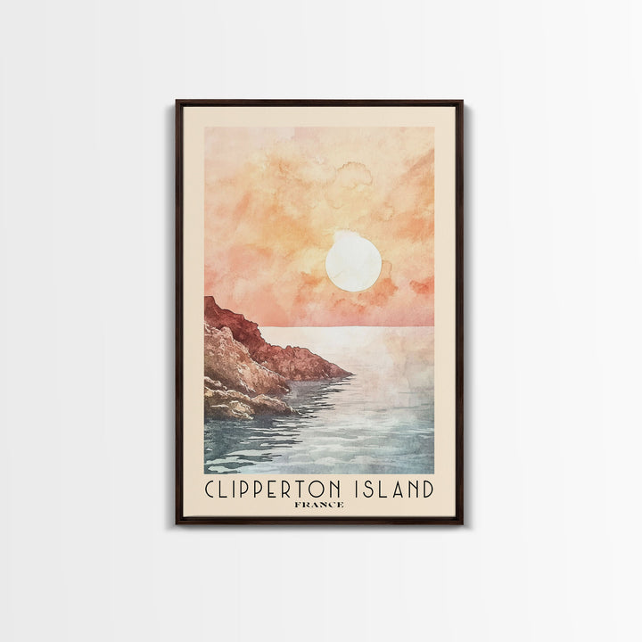 Clipperton Island, France Watercolor Print, Vacation Gift, France Wall Art, Vacation Wall Art, Vacatation Memories, Beach Decor, Beach Or Lakehouse Art