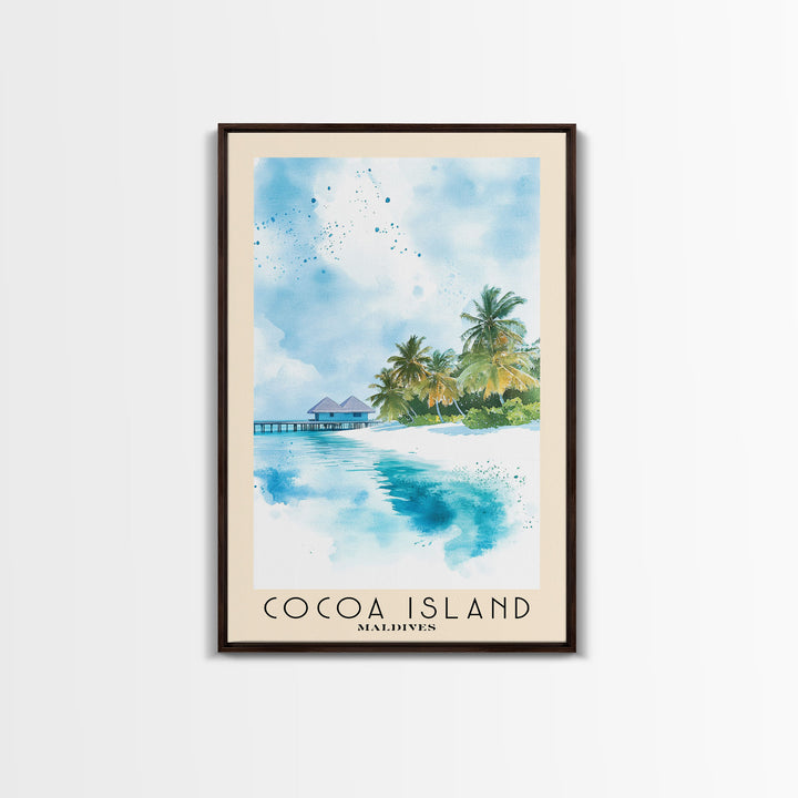 Cocoa Island, Maldives Watercolor Print, Vacation Gift, Maldives Wall Art, Vacation Wall Art, Vacatation Memories, Beach Decor, Beach Or Lakehouse Art