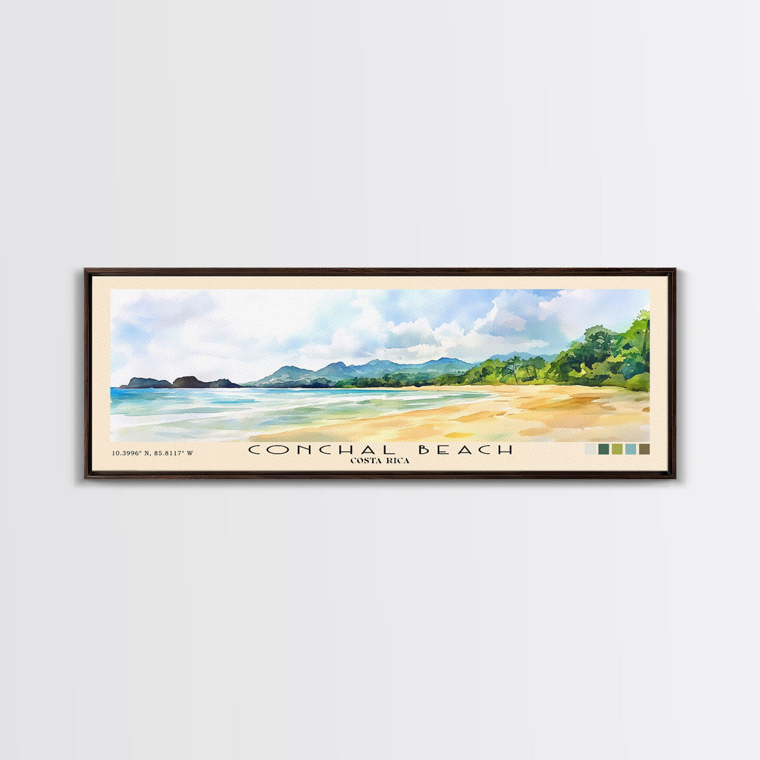 Conchal Beach, Costa Rica Watercolor Print, Vacation Gift, Costa Rica Wall Art, Vacation Wall Art, Vacatation Memories, Beach Decor, Beach Or Lakehouse Art