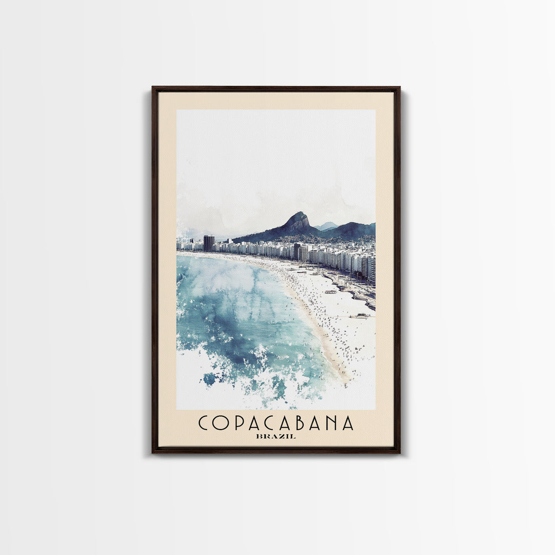 Copacabana, Brazil Watercolor Print, Vacation Gift, Brazil Wall Art, Beach Painting, Beach Decor, Beach Or Lakehouse Art