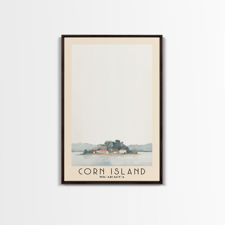 Corn Island, NICARAGUA Watercolor Print, Vacation Gift, NICARAGUA Wall Art, Beach Painting, Beach Decor, Large Wall Art, Wood Frame Art