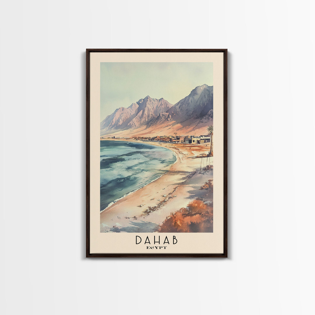 Dahab, Egypt Watercolor Print, Vacation Gift, Egypt Wall Art, Beach Painting, Beach Decor, Beach Or Lakehouse Art