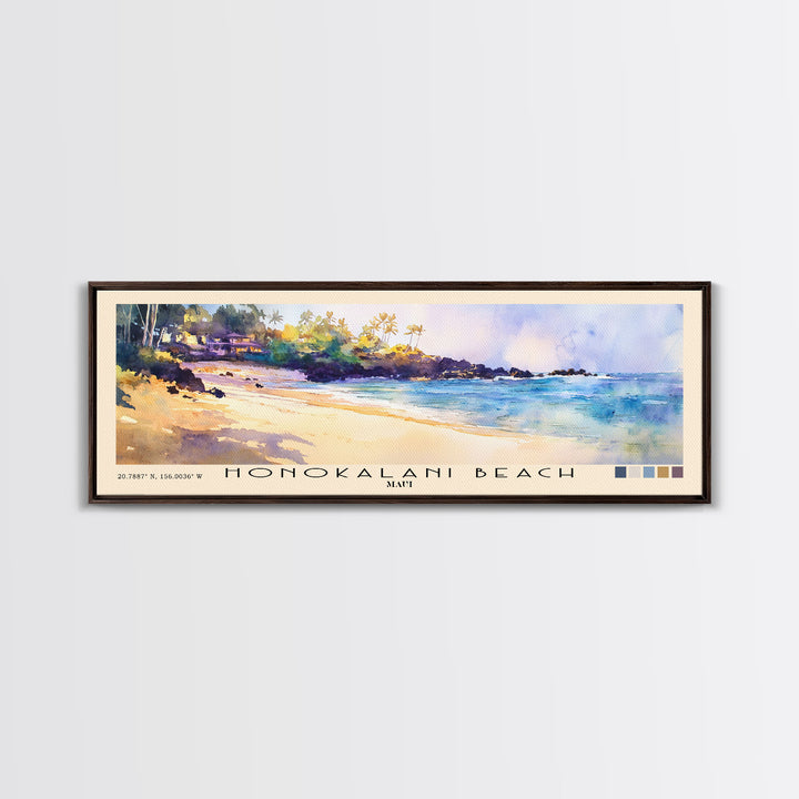 Honokalani Beach, Maui Watercolor Beach Print, Vacation Gift, Maui Wall Art, Beach Painting, Beach Decor, Beach Painting