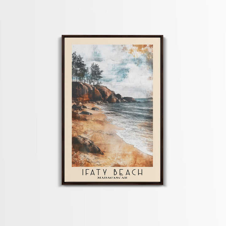 Ifaty Beach, Madagascar Watercolor Print, Vacation Gift, Madagascar Wall Art, Beach Painting, Beach Decor, Large Wall Art, Wood Frame Art
