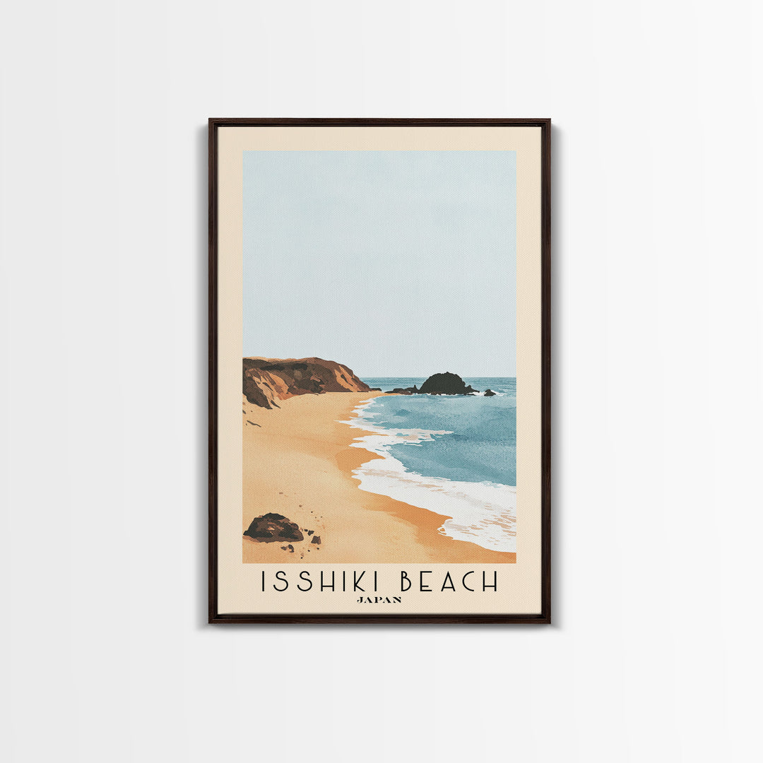 Isshiki Beach, Japan Watercolor Print, Vacation Gift, Japan Wall Art, Vacation Wall Art, Vacatation Memories, Beach Decor, Beach Or Lakehouse Art