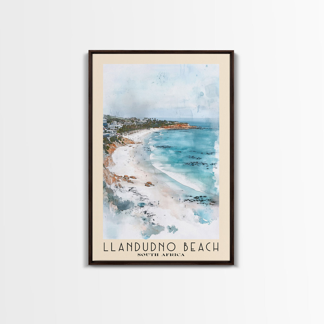 Llandudno Beach, South Africa Watercolor Print, Vacation Gift, South Africa Wall Art, Beach Painting, Beach Decor, Large Wall Art, Wood Frame Art